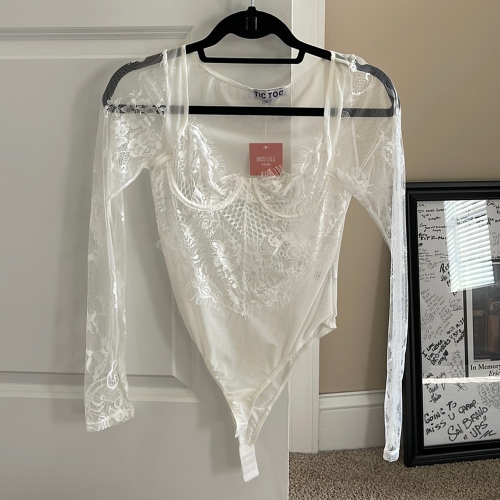 Miss Lola sheer bodysuit! Size small! NWT!